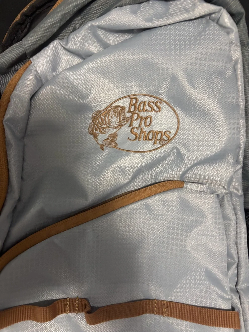 Bass Pro Shops Gray Sling Backpack with Tan Accents